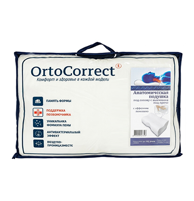 Подушка c выемкой под плечо Премиум П2 макс ORTOCORRECT